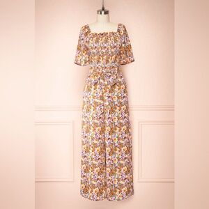 Floral Jumpsuit with Belt